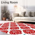 thumbnail image 2 of ODIKA 6'x9' Machine Washable Non-Slip Area Rug, Festive Holiday Lollipop Swirl Medallion High Traffic Rug, Red, 607054, 2 of 7