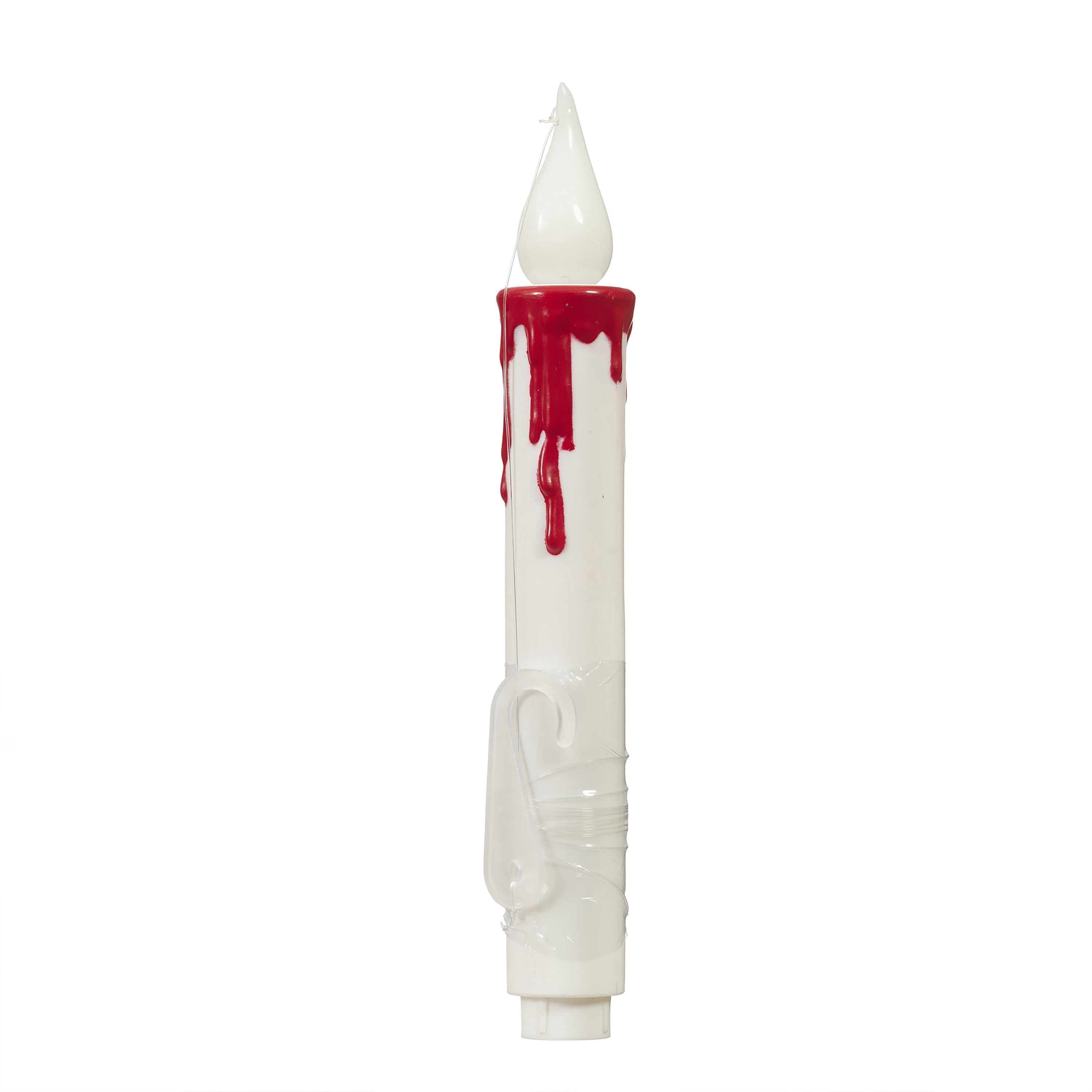 Battery-Operated LED Flickering Flame Hanging Candles, White, 7", 4 Count, Halloween by Way To Celebrate