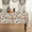 Beige, variant on Halloween Tablecloth 60 x 60 Inch Square Ghost Pumpkin Candy Seasonal Washable Table Cover for Party Picnic Dinner Decor