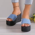 thumbnail image 5 of Women Fashion Sandals Wedges Sandals Platform Casual Summer High Heels Open Toe Espadrilles Sandal Slip on Shoes Women Dressy Platform Heel Arch Support Slip Sandals, 5 of 9