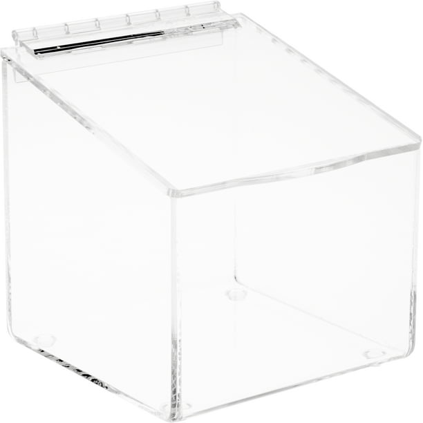 Plymor Clear Acrylic Display Case Box With Angled Top & Hinged Lid