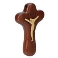 thumbnail image 4 of Wood Cross Pendant, Catholic Necklace Pendant Compact  for Men for Jewelry Making, 4 of 7