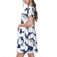 thumbnail image 2 of Balery Cute Shark Vestidos sueltos de manga corta para mujer, vestidos de verano 2025, vestidos casuales de corte A con vuelo., 2 of 6