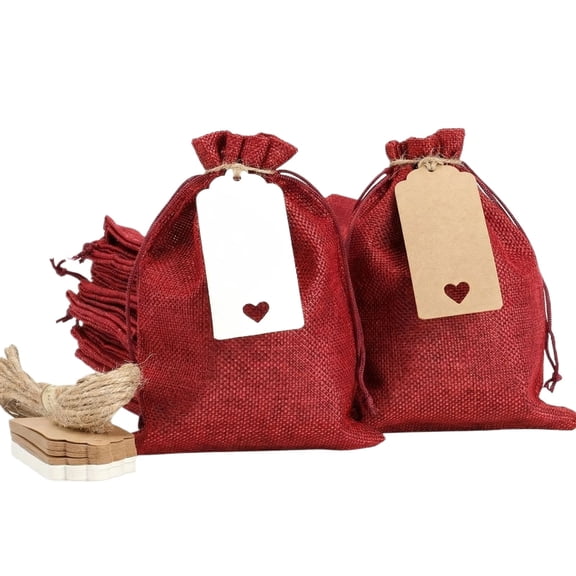 30 Pcs Burlap Drawstring Gift Bags, Jute Sacks for Wedding Favors and Party Supplies, Reusable Festive Treat Bags, Small Storage Pouches for Holiday Gifting and Home Organization