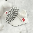 thumbnail image 4 of Hurxie Baby Fleece Booties Newborn Unisex Booties Non-Slip Newborn Infant First Walkers Warm Shoes House Slippers for Baby Girls Toddlers White 6 Months, 4 of 4