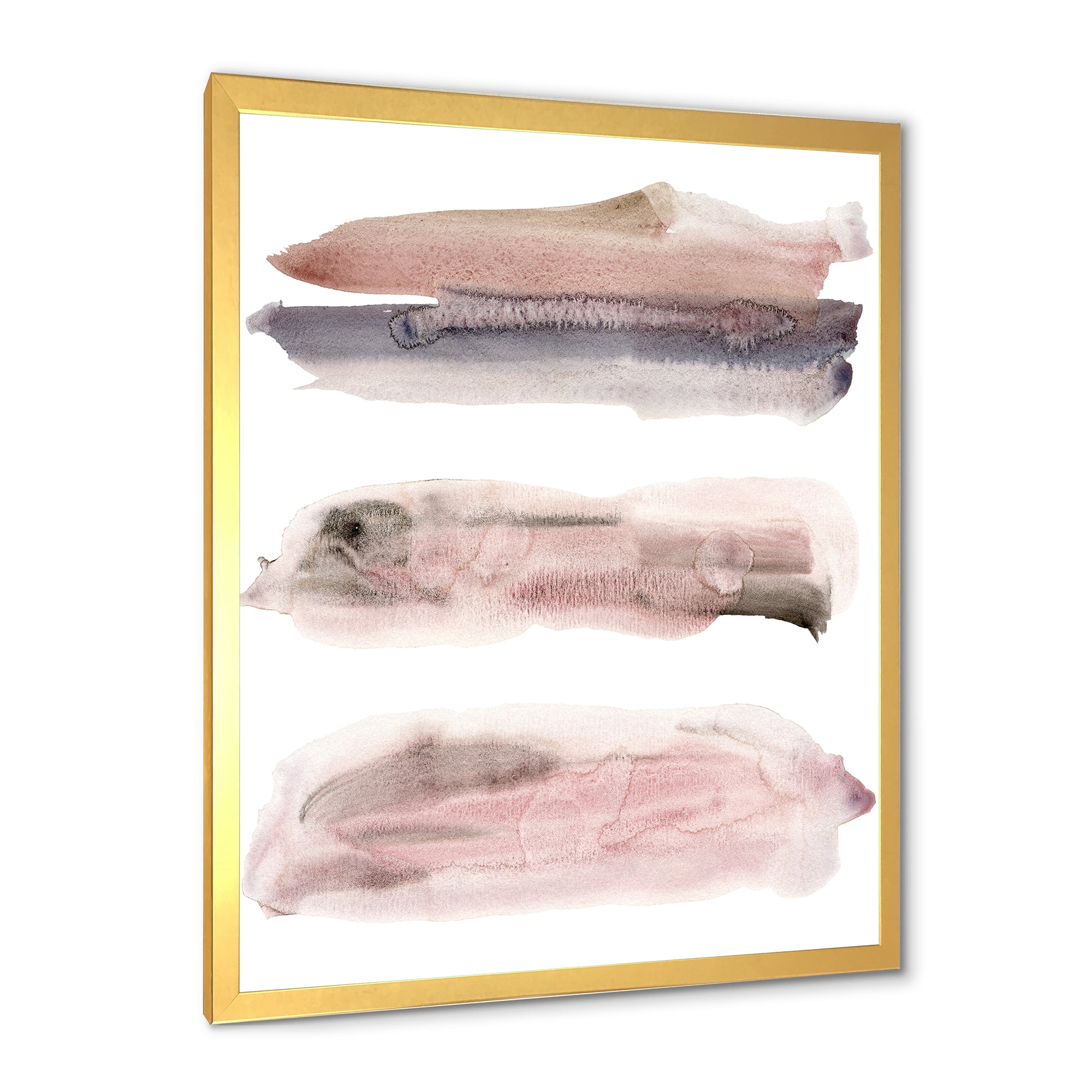 Designart 'Blue and Pink Clouds With Beige Spots II' Modern Framed Art Print
