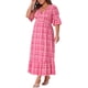 thumbnail image 4 of Vestido largo A línea bohemio de media manga en V para mujeres de tallas grandes GRACE & GRANDEUR 1X color rosa intenso, 4 of 6