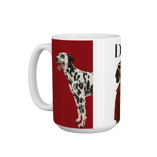 Taza de cerámica 445 ml con diseño gráfico de perro dálmata