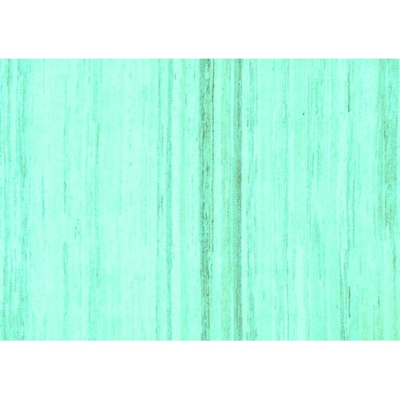 Ahgly Company Indoor Rectangle Solid Turquoise Blue Modern Area Rugs, 2' x 5'