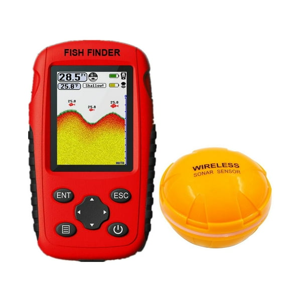 Rechargeable Sans Fil Écho Sondeur Écho Sondeur Alarme Pêche 200M Profondeur Sonar Fishfinder pour la Pêche en Lac / Mer