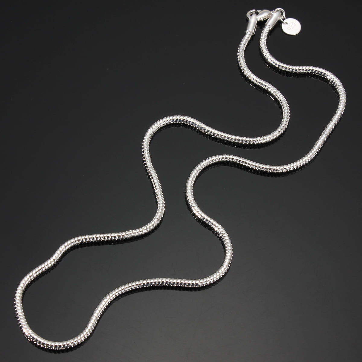 925 Sterling Silver Snake Chain Necklace 3MM 16'', Jewelry 18'', 20'',22'',24'' Stunning