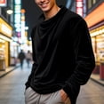 thumbnail image 2 of SUYIDA Men's Turtleneck Thermal Top, Long Sleeve Velvet Crewneck Tee, Breathable Warm Comfortable Fashion Shirt, 2 of 5