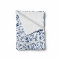 thumbnail image 2 of Watercolor Soft Flannel Fleece Throw Blanket, Illustration of Long Branches with Budding Flowers and Leaves, Cozy Plush for Indoor and Outdoor Use, 50" x 70", Blue White and Ceil Blue, by Ambesonne, 2 of 6
