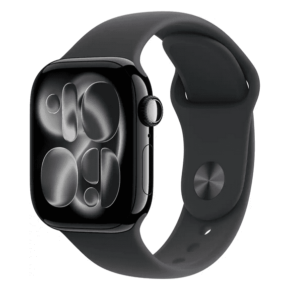 Restored Apple Watch Series 11 [GPS 42mm] Smartwatch with Jet Black Aluminum Case with Black Sport Band - S/M (Refurbished)