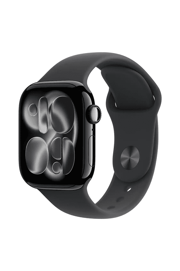 Restored Apple Watch Series 11 [GPS 42mm] Smartwatch with Jet Black Aluminum Case with Black Sport Band - S/M (Refurbished)