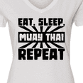 thumbnail image 4 of Inktastic Eat, Sleep, Muay Thai, Repeat Women's V-Neck T-Shirt, 4 of 5