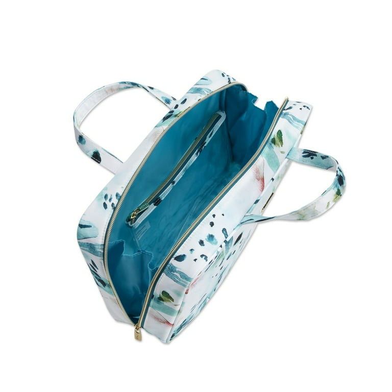 scunci 2-Piece Weekender Set with Floral Design and Clear Pouch