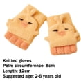 thumbnail image 2 of Guantes convertibles con patrón de pajarito para niños, manoplas sin dedos tejidas cálidas de invierno para niños y niñas de 2 a 6 años, 2 of 5