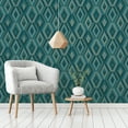 thumbnail image 4 of Fine Decor Shard Turquoise Geometric Unpasted Paper Wallpaper, 20.5-in by 33-ft, 56.4 sq. ft., 4 of 5