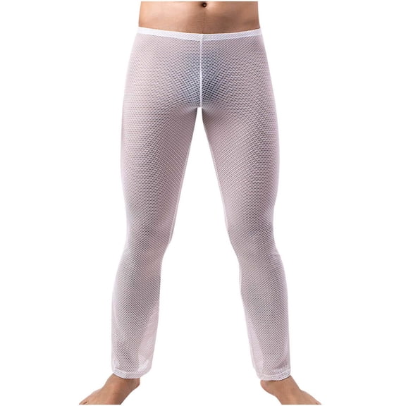 Odeerbi Pants For Men Fishnet Homewear Pant Mesh Home Wide Leg Flared Pants Erogenous Breathable 2025 Casual Trousers Red