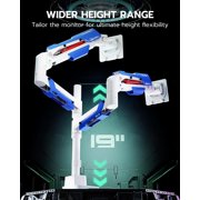ARES WING Dual Monitor Stand, Adjustable Stacked Monitor Mount with USB A/C, Heavy Duty Gas Spring Monitor Desk Stand for 2 Monitors for 24-57 Inch Ultrawide Screen, 75/100/200 Vesa Mount, White