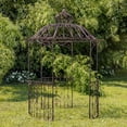 thumbnail image 4 of 10ft. Tall Round Iron Gazebo with Side Walls in Antique Bronze, "Tatiana", 4 of 5