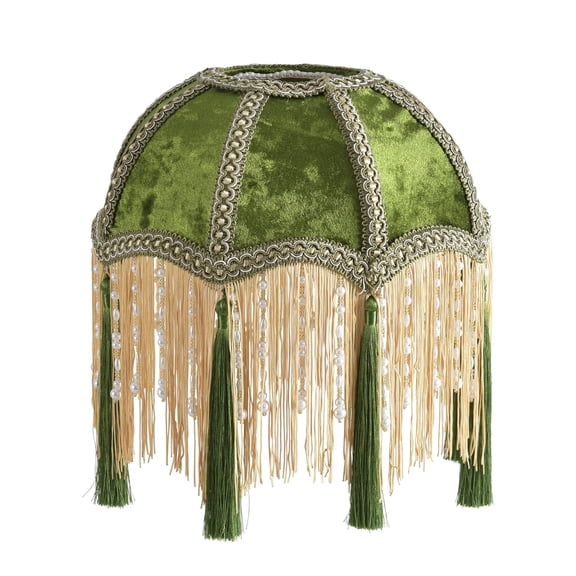 European retro art atmosphere lampshade bedroom decoration, handcrafted beads replace lampshade study