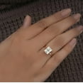 thumbnail image 2 of Cora Jewellery 4CT Cathedral Set Emerald Moissanite Solitaire Engagement Ring for Women, 14K Yellow Gold, 2 of 5