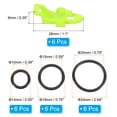 thumbnail image 2 of Soporte para anzuelo de pesca de plástico Uxcell con 3 tamaños de anillos de goma, verde, paquete de 6, 2 of 6