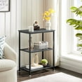 thumbnail image 2 of VECELO (Set of 2) Narrow Nightstand with Metal Frame, Industrial Style End Side Table, Charcoal Grey, 2 of 7