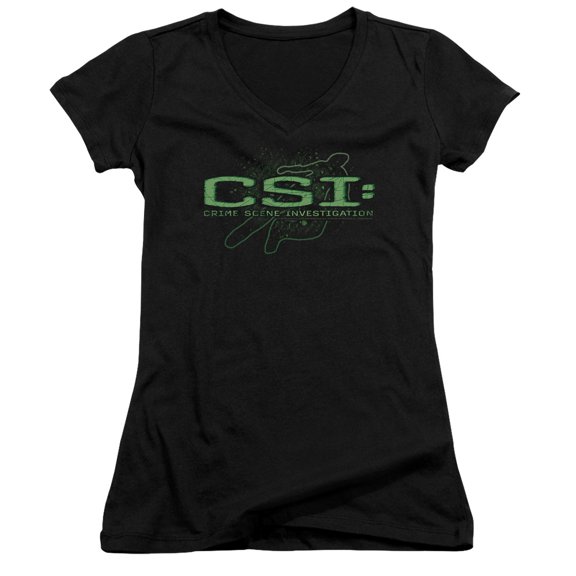 Csi Sketchy Shadow Junior Women's V-Neck T-Shirt Black