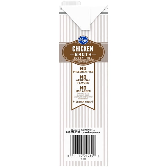 Kroger 99% Fat Free Chicken Broth 32 oz - Pack of 1