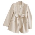 thumbnail image 2 of Women'S Winter Jackets Dressy Casual Ribbed Long Sleeve Lapel Fashion Work Busines Ivory White XXL, 2 of 8
