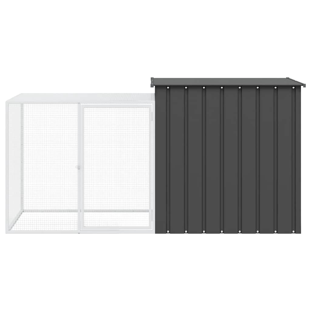 vidaXL Rabbit Cage Anthracite 78.7"x35.8"x39.4" Galvanized Steel