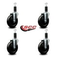 thumbnail image 2 of 5 Inch Soft Rubber Wheel Swivel 1-1/4 Inch Expanding Stem Caster Set SCC, 2 of 2
