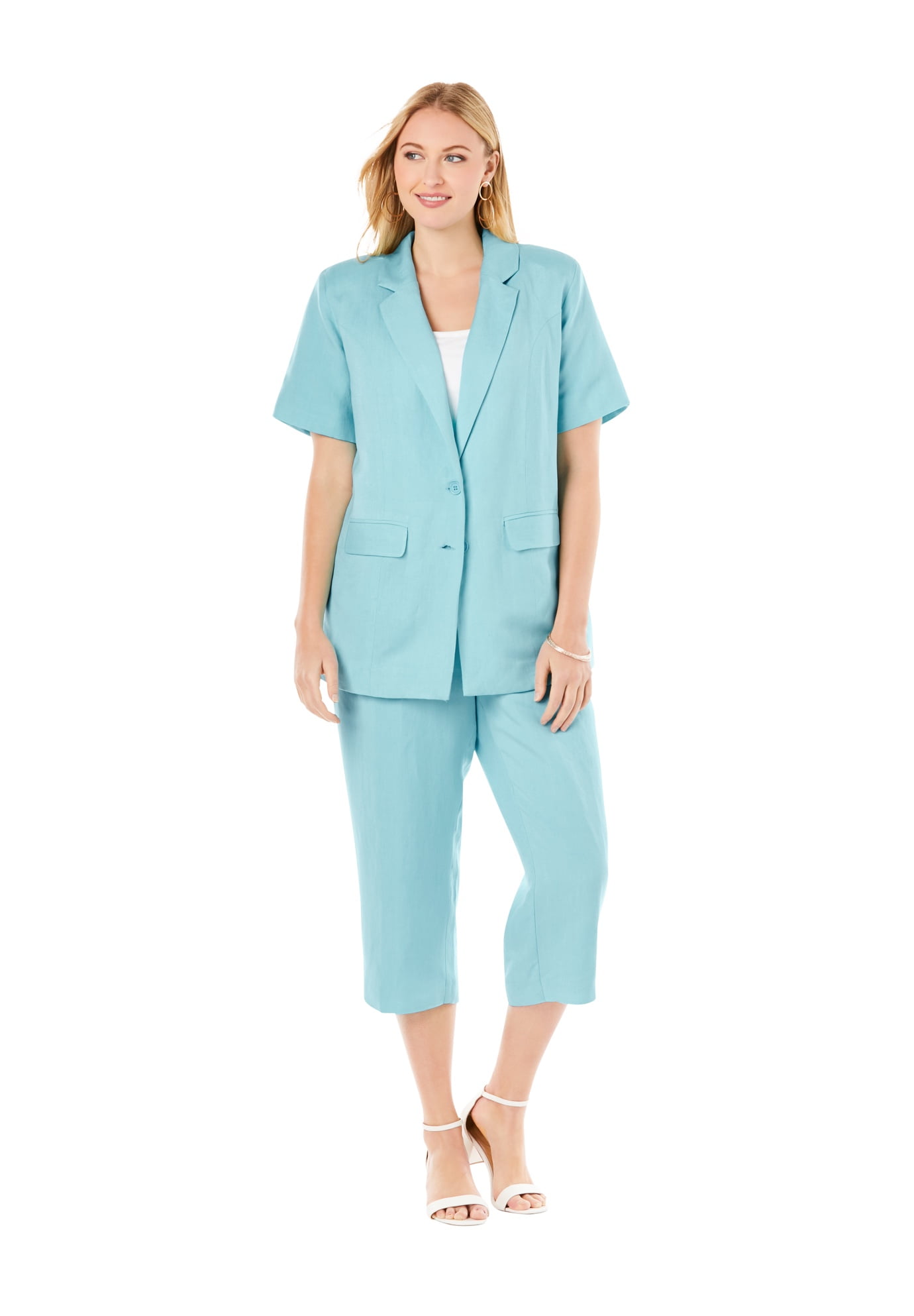 plus size capri suit sets