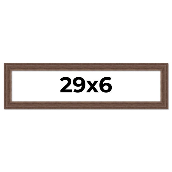 29x6 Frame Brown Distressed Barnwood Picture Frame | Rustic Farmhouse Photo Frame Includes UV