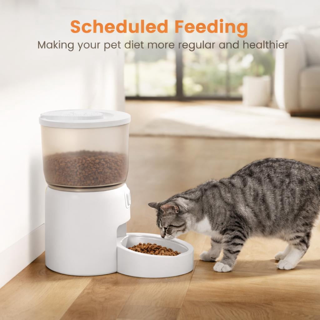 Smart Pet Feeder, 3L Automatic Food Dispenser for Cats, dogs，Small Pets Indoor, Timed and quantitative dry food cat feeder kibble, feeding