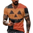thumbnail image 3 of T Shirts for Men Halloween Print Short Sleeve V Neck Tees Pull on Funny Causal Shirts, M, 3 of 7