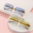 thumbnail image 2 of Womens Stylish Square Frameless Sunglasses - Alloy Frames & HD PC Mirror Lenses for Travel, Outdoor Sports, Driving, and Parties, 2 of 2