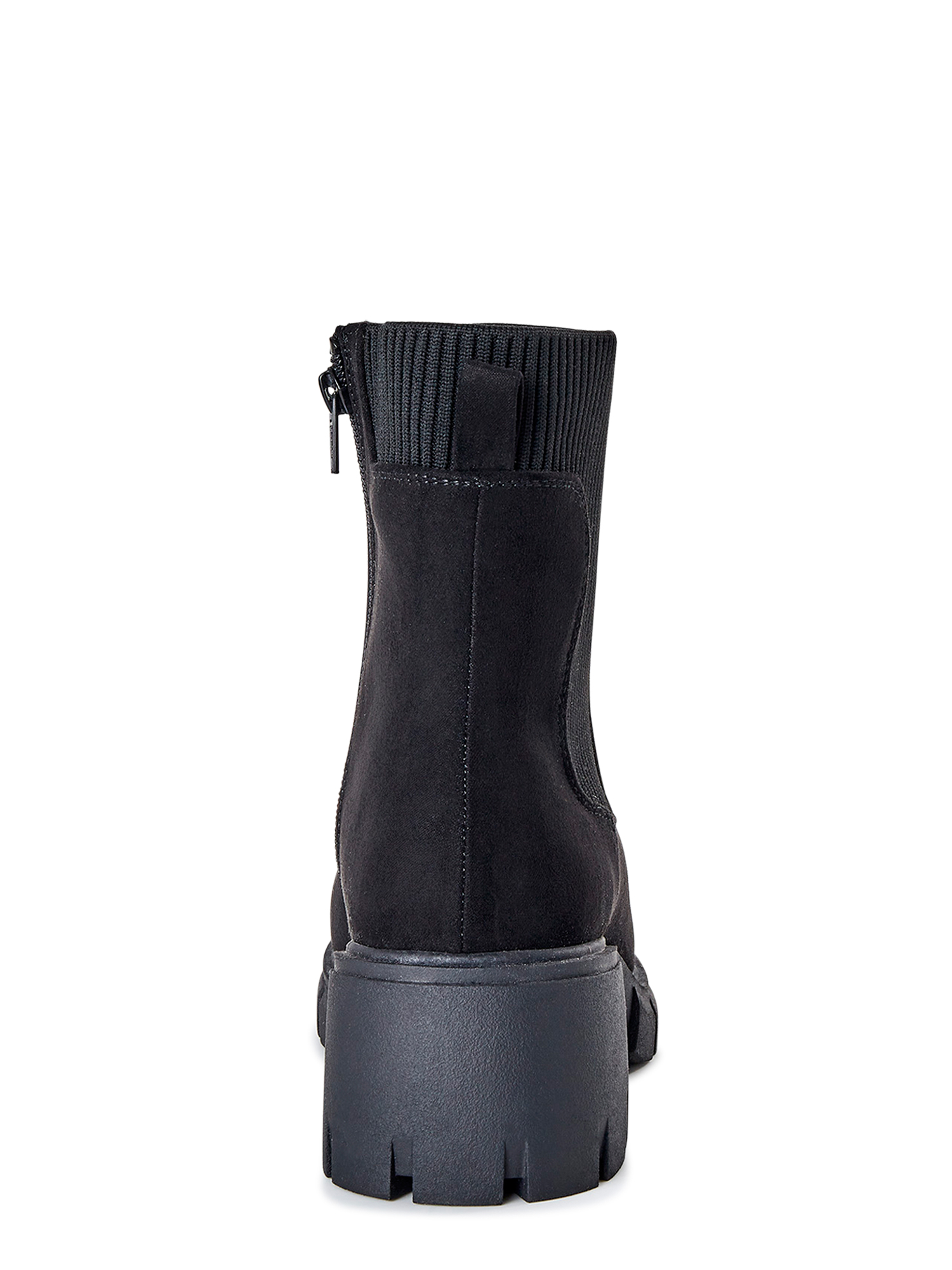 No Boundaries Women's Knit Chelsea Boots, Wide Width Available ...