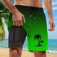 thumbnail image 2 of Mens Swim Trunks With Compresssion Liner Inseam Bathing Suit With Pockets Board Shorts Men's Swim Shorts Green XL, 2 of 4