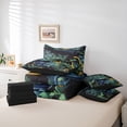 thumbnail image 5 of Feelyou Kawaii Cartoon Dinosaur Twin Bedding Sets 7-Piece, Jungle Leaf Botanical Bedding Comforter Set, Cute Animal Theme Reversible Sheet Sets, Lightweight Room Decor, 5 of 7
