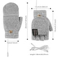 thumbnail image 3 of Luxalzxs Winter Knitted Convertible Fingerless Gloves Mittens Warm Heating Gloves Solid Color USB Heated Gloves for Men/Women, 3 of 4