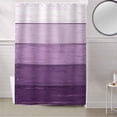 thumbnail image 5 of Fabric Shower Curtain, Purple Striped Gradient Rustic Wood Board Bathroom Curtain with 12 Hooks Waterproof No Bad Odor Machine Washable Bath Curtains for Bathroom, Spa Room, 36"x72", 5 of 6