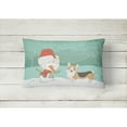 thumbnail image 2 of Carolines Treasures CK2061PW1216 Tricolor Pembroke Corgi Snowman Christmas Canvas Fabric Decorative Pillow  12H x16W, 2 of 3