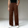 thumbnail image 6 of QATAINLAV Mens Fleece Lined Sweatpants Drawstring Running Workout Trousers Fall Winter Solid Color Baggy Hiking Travel Pants Brown XXL, 6 of 9