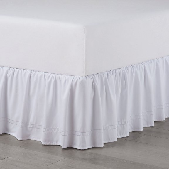 Martex Double Barratta King White Bed Skirt, White, King
