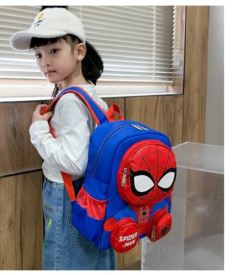 Spidey Man Backpack - 13In Superhero Schoolbags Laptop Travel Rucksack Bag, Spider Multifunctional Backpack,Gift for Students Go Back School