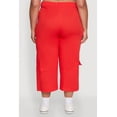 thumbnail image 5 of Womens Plus Size Poplin High Waisted Cargo Capris, 5 of 5